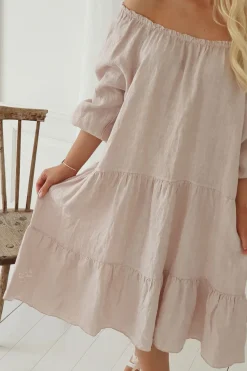 Abby pellavamekko, vaaleanpunainen