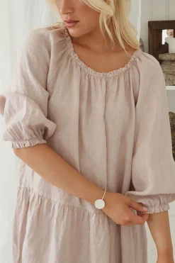 Abby pellavamekko, vaaleanpunainen