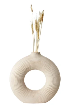 Agadir round maljakko, ivory