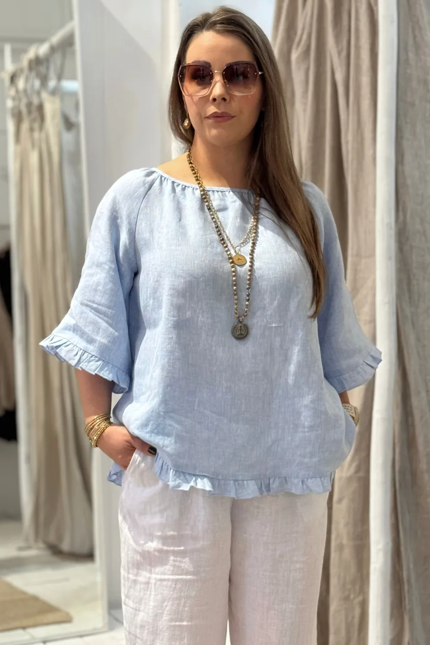 Alessia pellavapaita, oxford blue