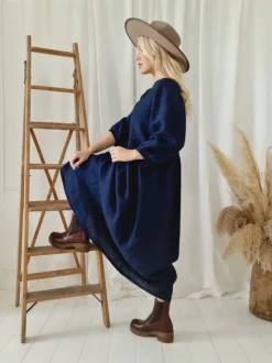 Almira pellavamekko, navy sininen