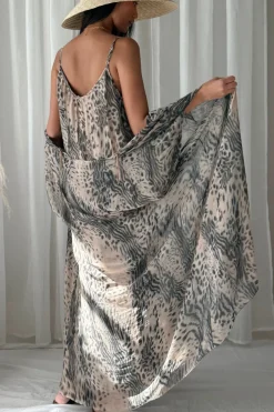 Alyssa silkkiviskoosimekko, soft leo print