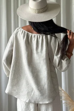 Analise pellavapaita, beige check