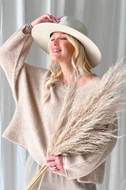 Angie alpakkaneule, beige