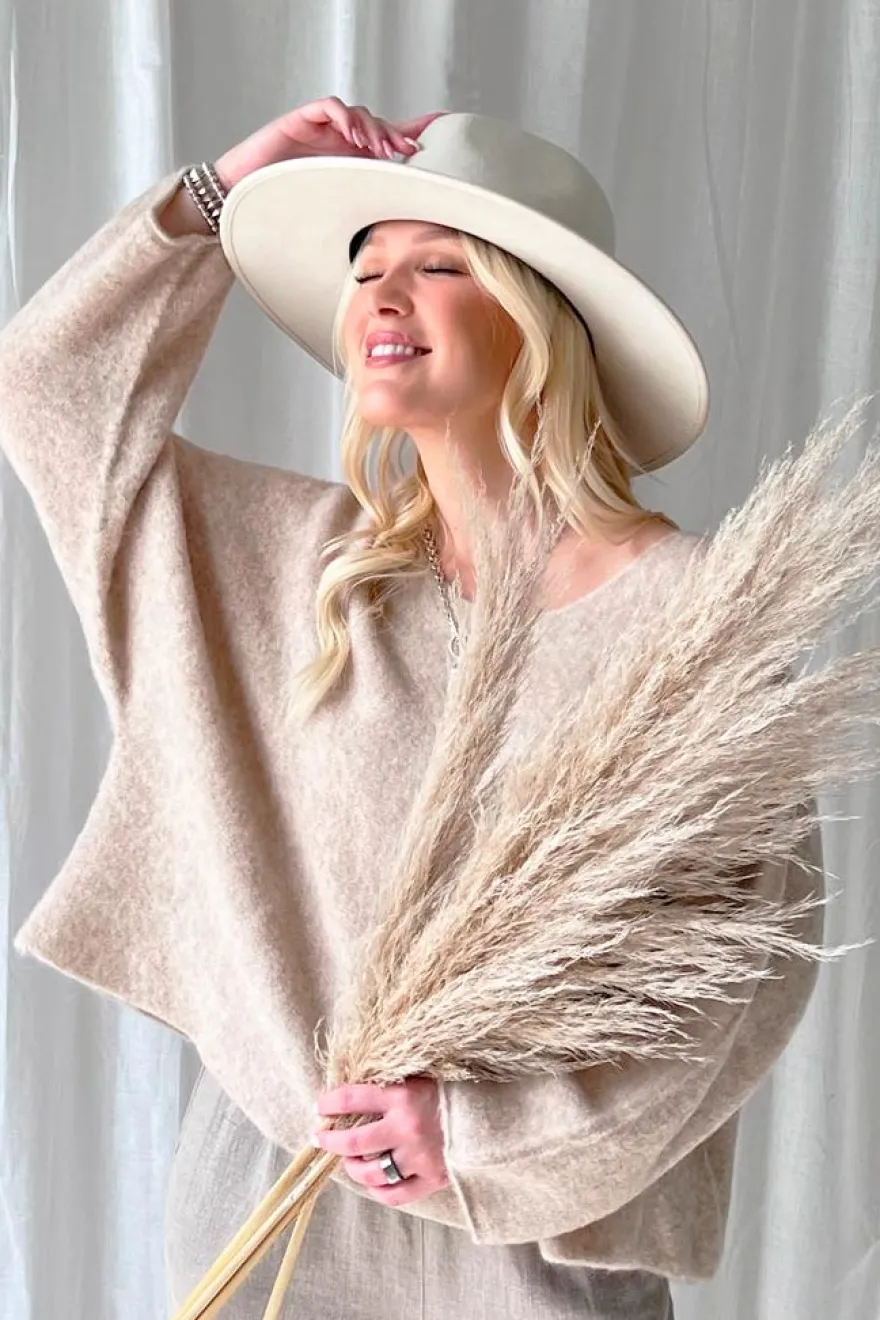Angie alpakkaneule, beige