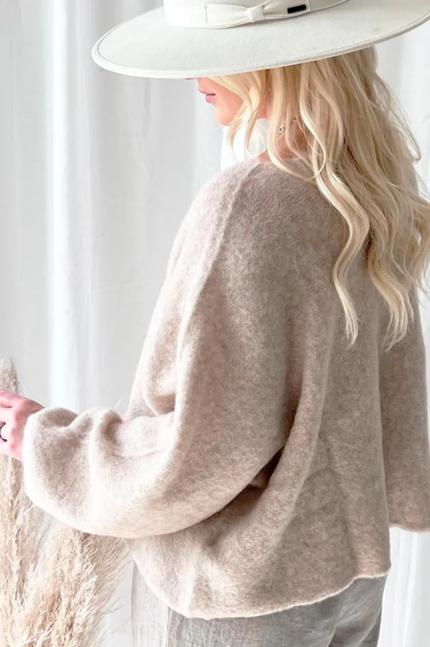 Angie alpakkaneule, beige