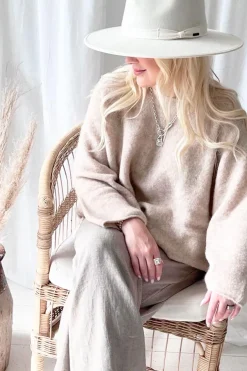Angie alpakkaneule, beige