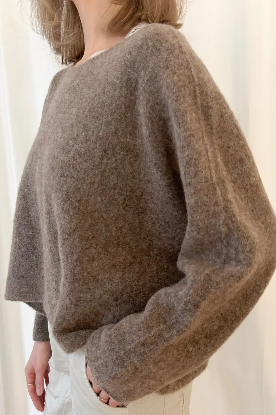 Angie alpakkaneule, taupe