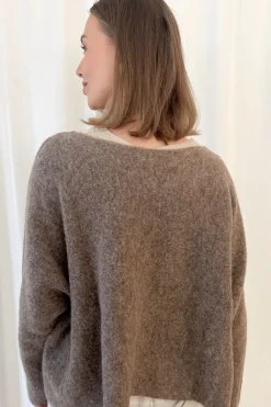 Angie alpakkaneule, taupe