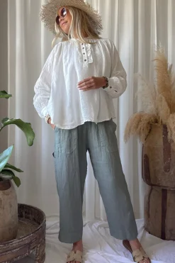 Baggy pellavahousut, camo
