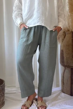 Baggy pellavahousut, camo