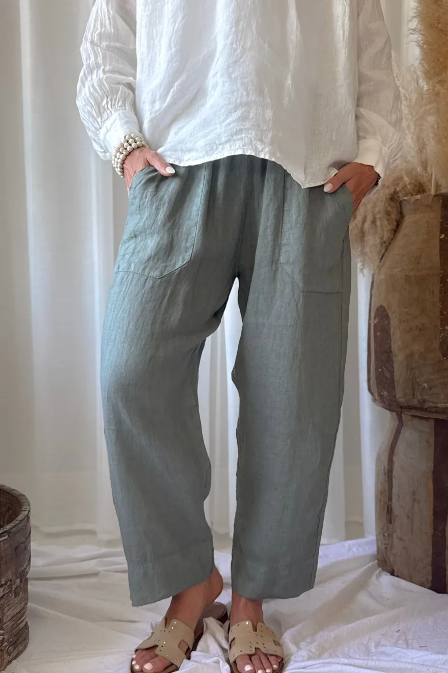 Baggy pellavahousut, camo