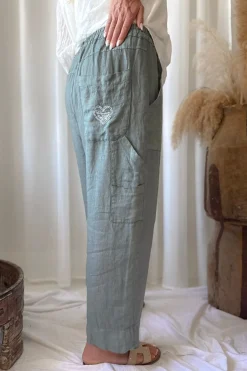 Baggy pellavahousut, camo