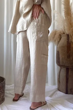 Baggy pellavahousut, cashmere