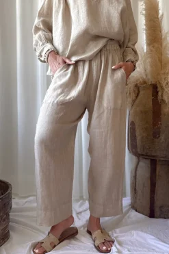 Baggy pellavahousut, cashmere