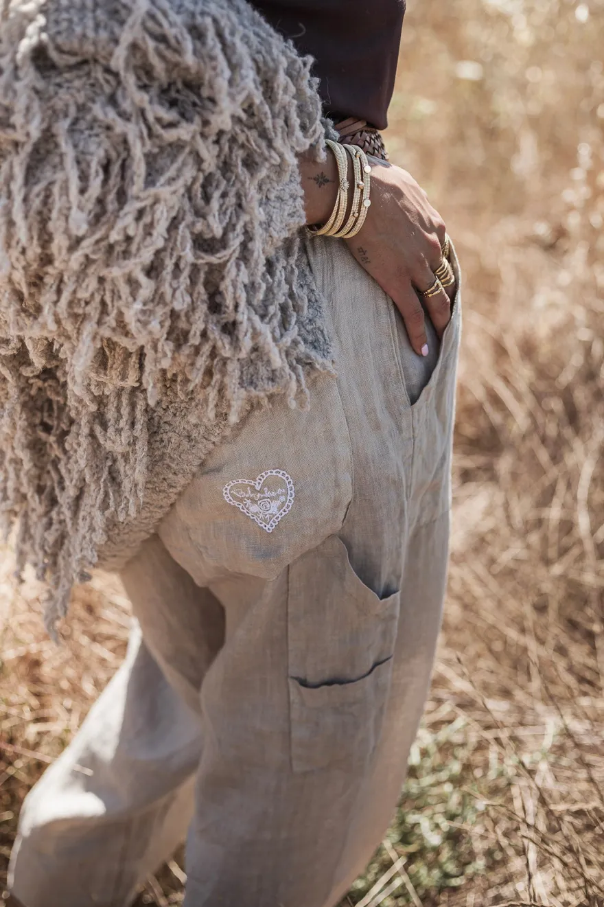 Baggy pellavahousut, cashmere