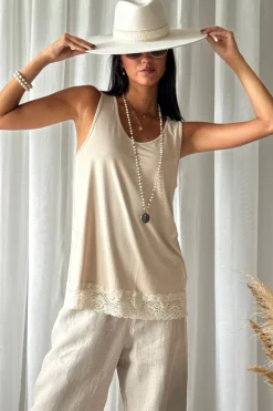 Bamboo Lace Daily toppi, beige