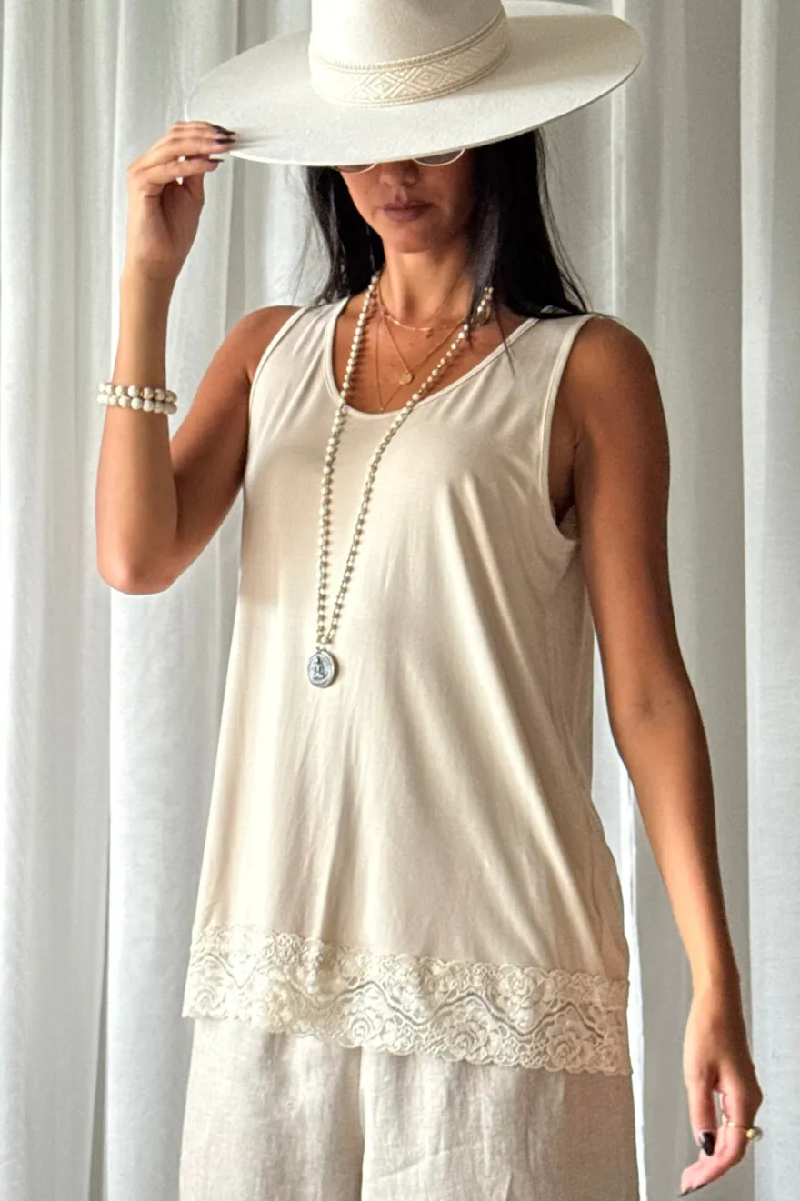 Bamboo Lace Daily toppi, beige