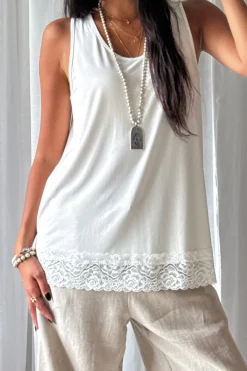Bamboo Lace Daily toppi, valkoinen