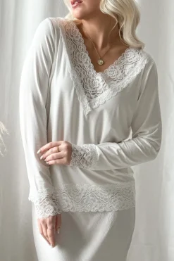 Bamboo Lace Divine pitkähihainen paita, valkoinen