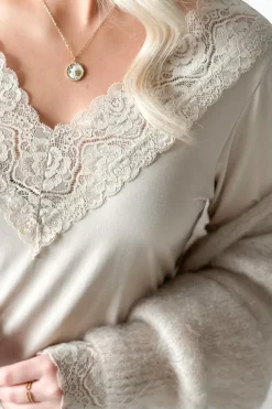 Bamboo Lace Divine pitkähihainen paita, beige