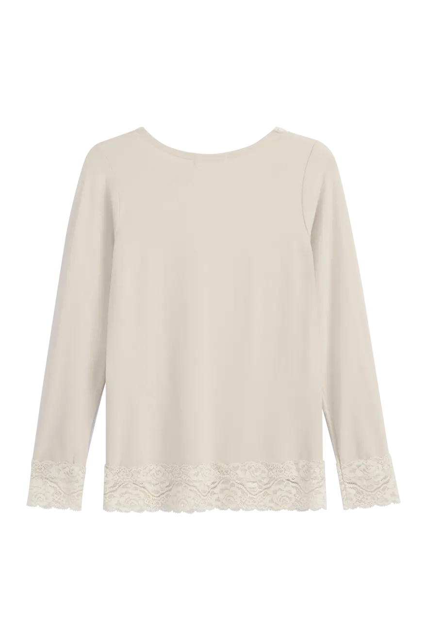 Bamboo Lace Divine pitkähihainen paita, beige