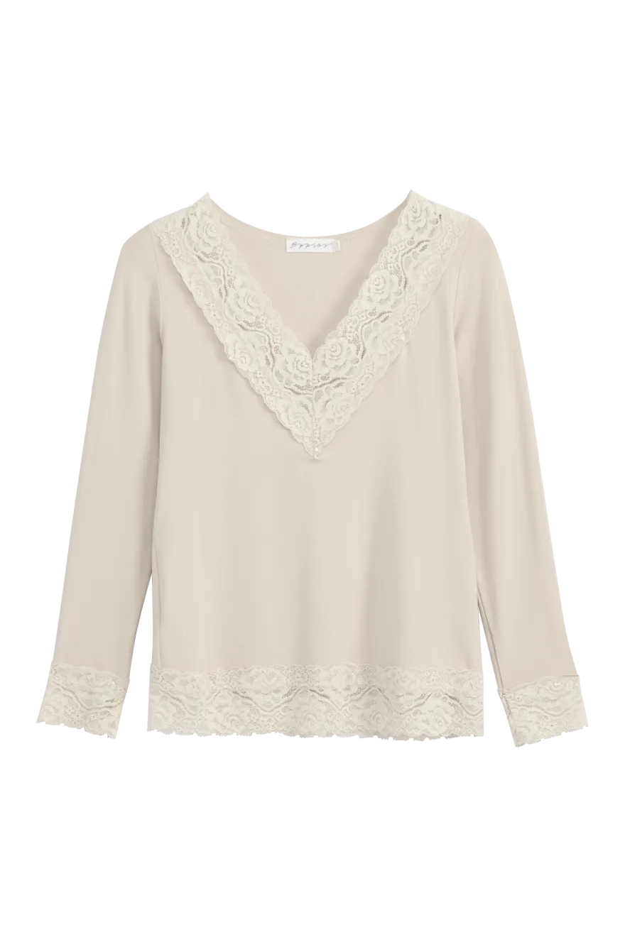 Bamboo Lace Divine pitkähihainen paita, beige