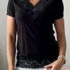 Bamboo Lace Elodie t-paita, musta