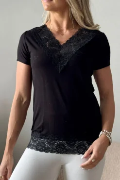 Bamboo Lace Elodie t-paita, musta