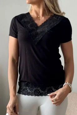 Bamboo Lace Elodie t-paita, musta