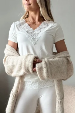 Bamboo Lace Elodie t-paita, valkoinen