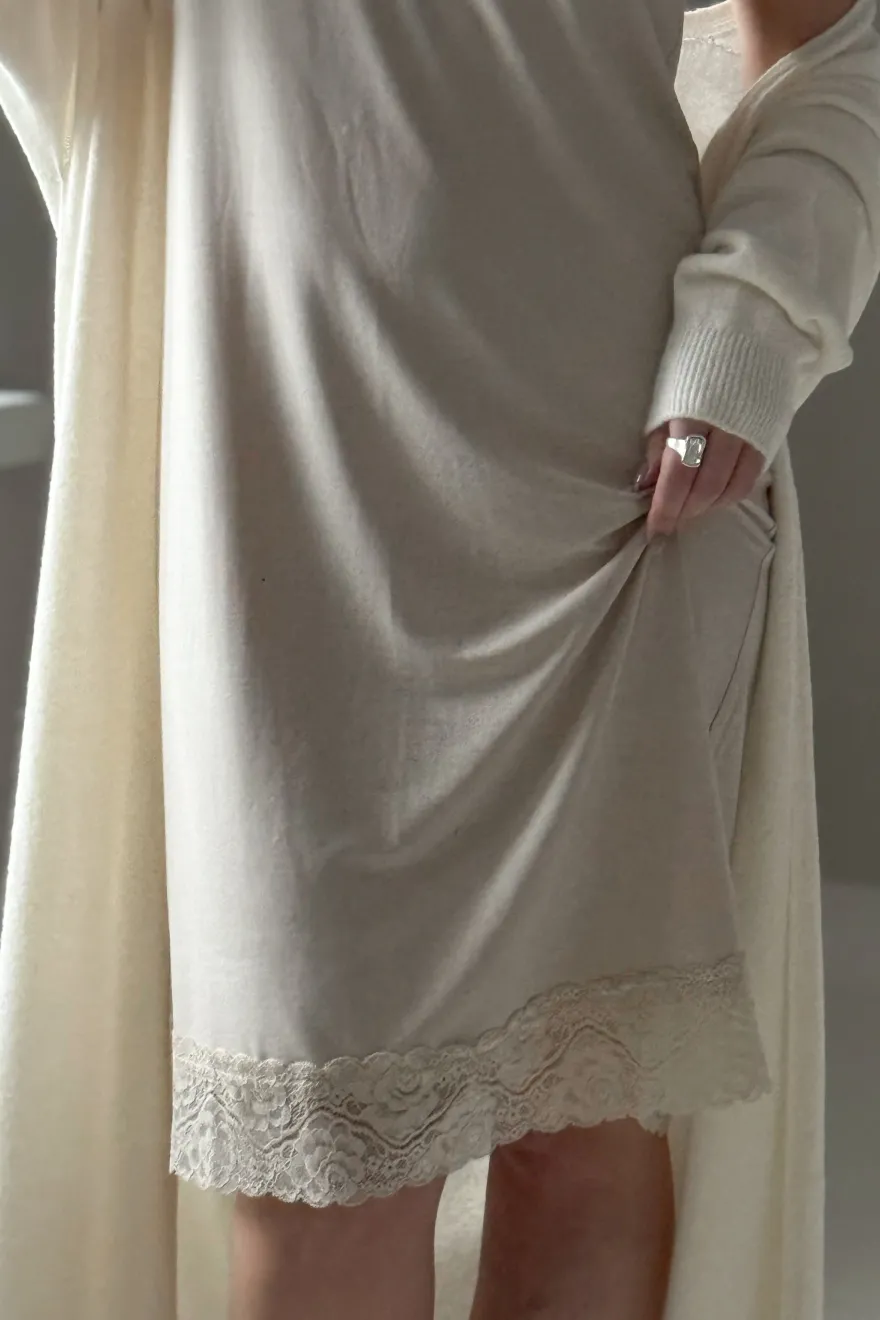 Bamboo Lace Joice slip mekko, beige