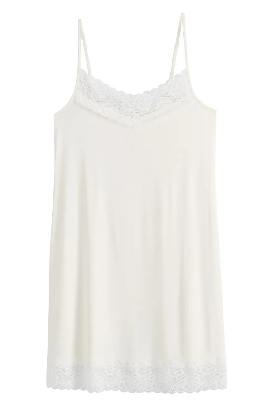Bamboo Lace Joice slip mekko, valkoinen