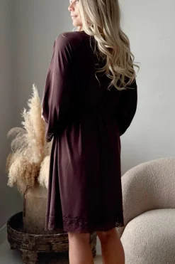 Bamboo Lace kimono, coffee