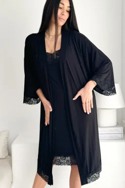 Bamboo Lace kimono, musta