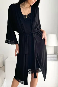 Bamboo Lace kimono, musta