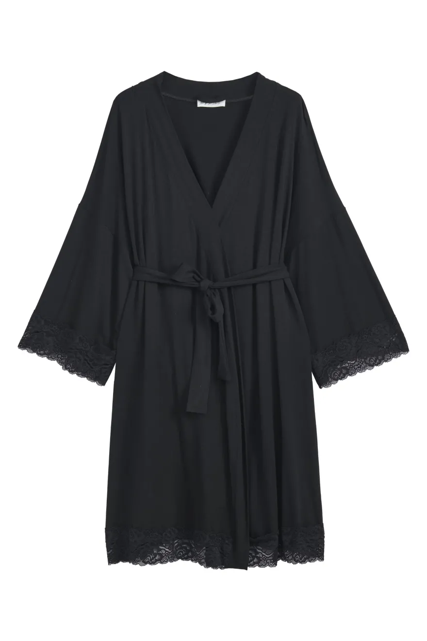 Bamboo Lace kimono, musta