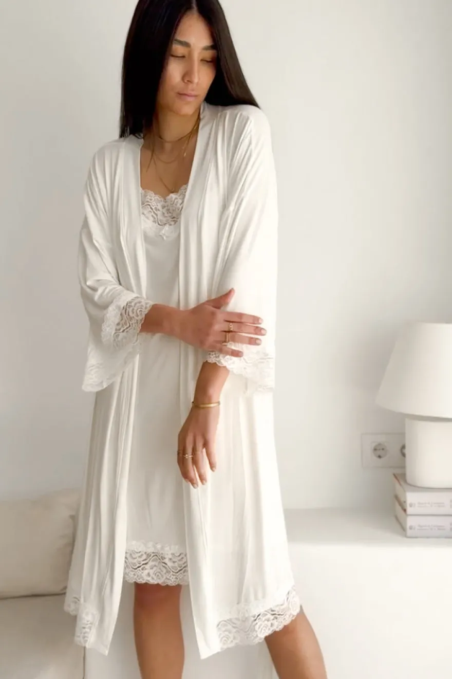 Bamboo Lace kimono, valkoinen