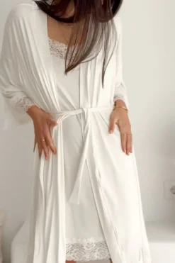 Bamboo Lace kimono, valkoinen