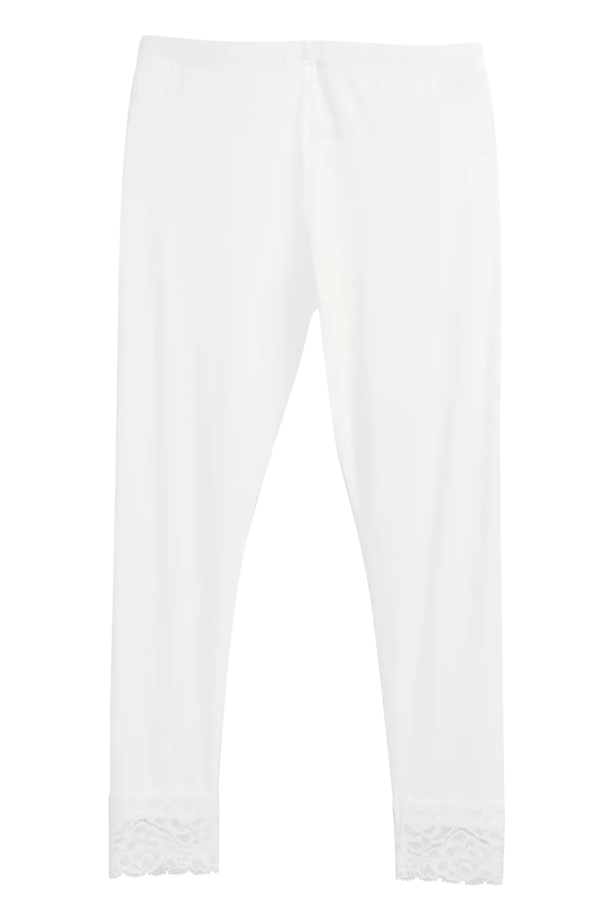Bamboo Lace leggingsit, valkoinen