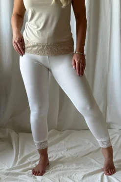 Bamboo Lace leggingsit, valkoinen
