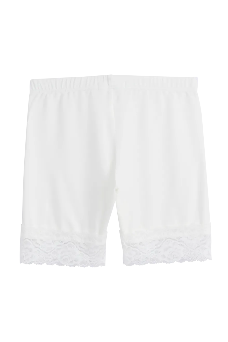 Bamboo Lace pyöräilyshortsit, valkoinen
