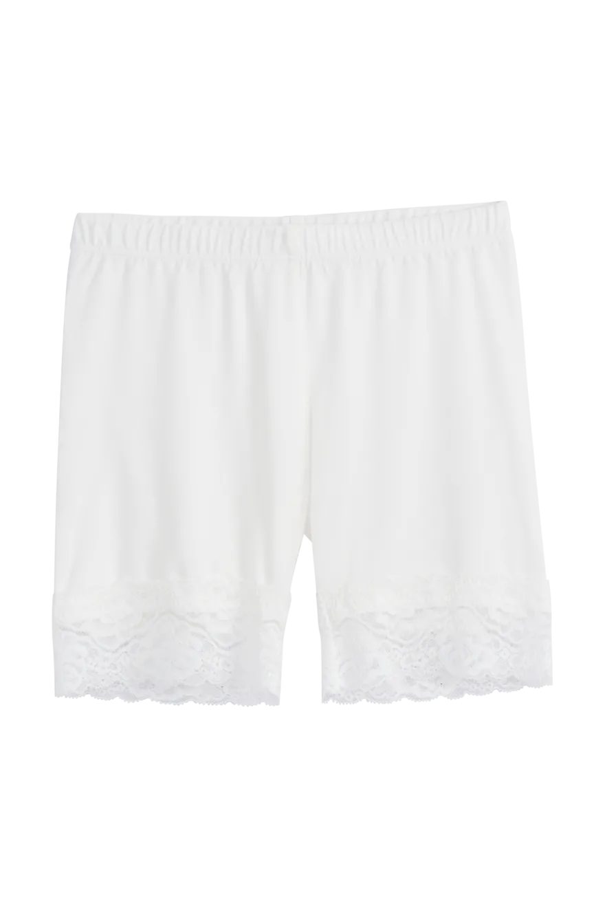 Bamboo Lace pyöräilyshortsit, valkoinen