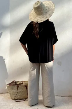 Bamboo oversized t-paita, musta