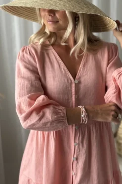 Belle pellavamekko, baby pink