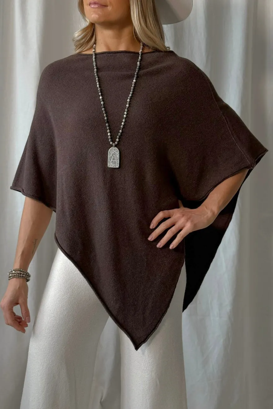Be Mine poncho, espresso