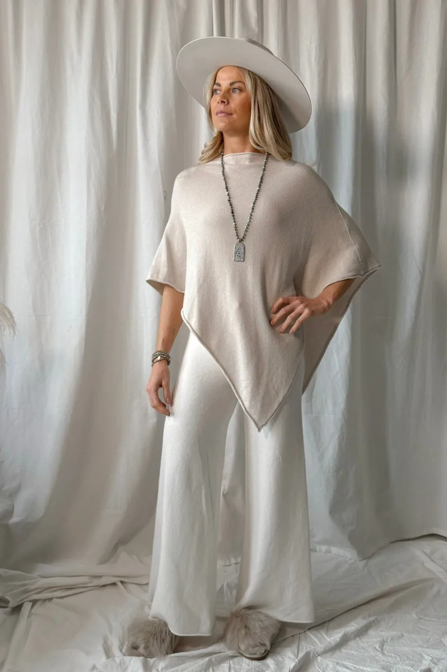 Be Mine poncho, light beige
