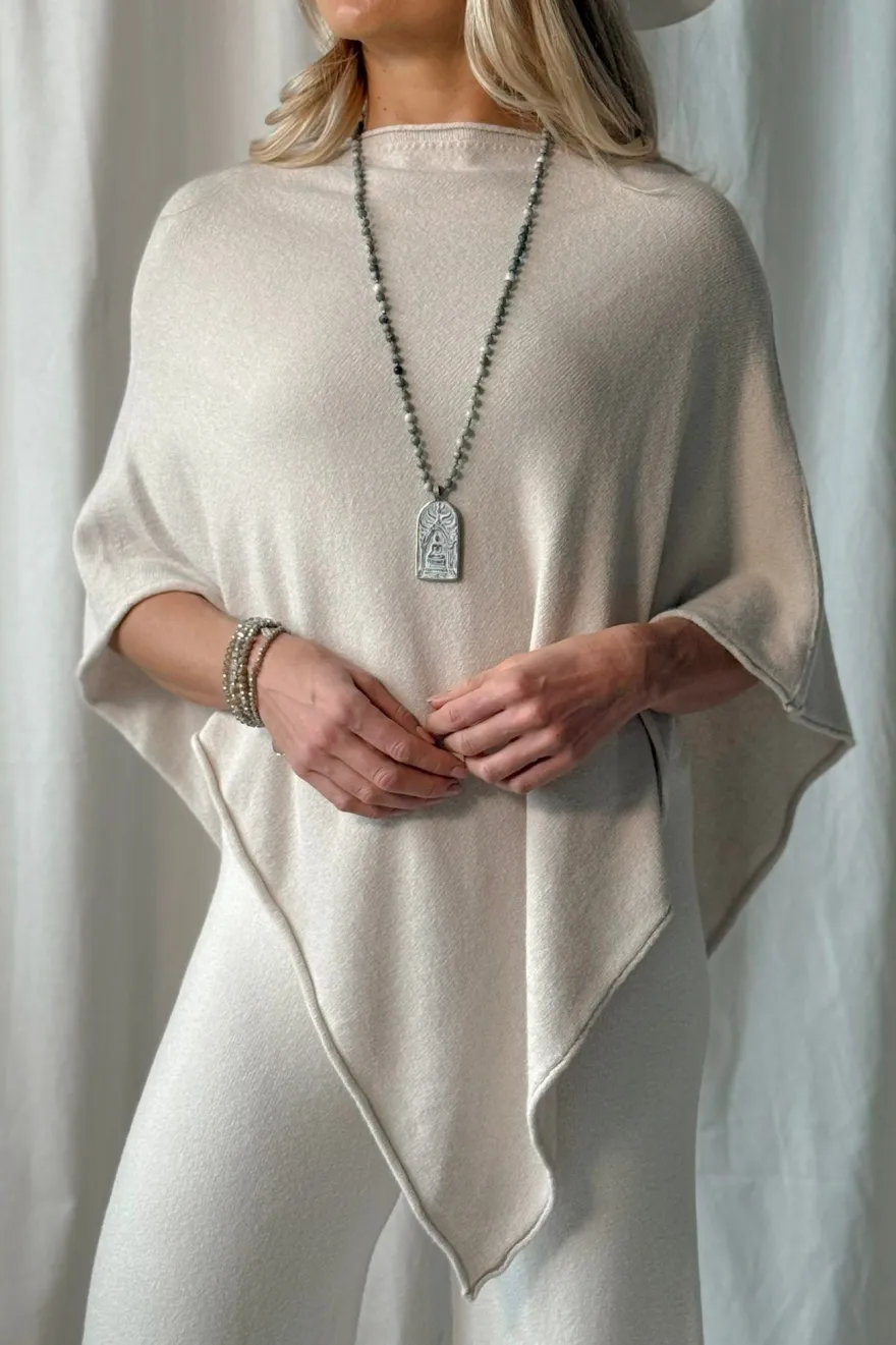 Be Mine poncho, light beige