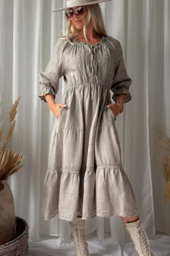 Beth Ellen pellavamekko, taupe