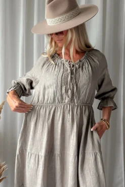 Beth Ellen pellavamekko, taupe